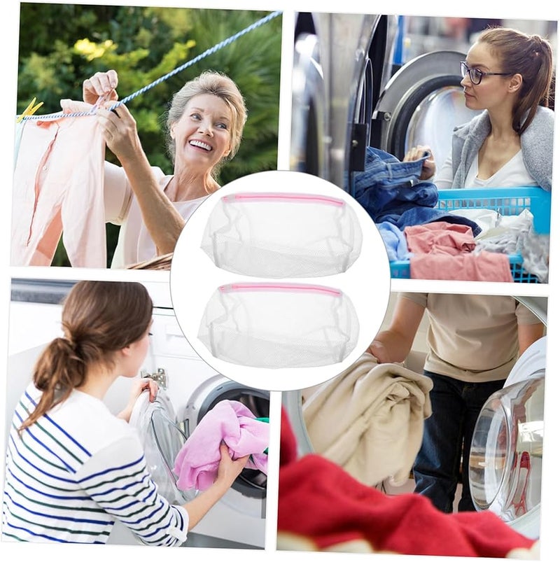 حقيبة غسيل شبكية وردية بسحاب، 5 قطع، للملابس الداخلية والسفر والغسالة - Image 4